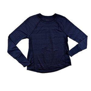 Athleta Size S Pacifica Illume UPF Relaxed Top Navy Blue Long Sleeve NWT $64